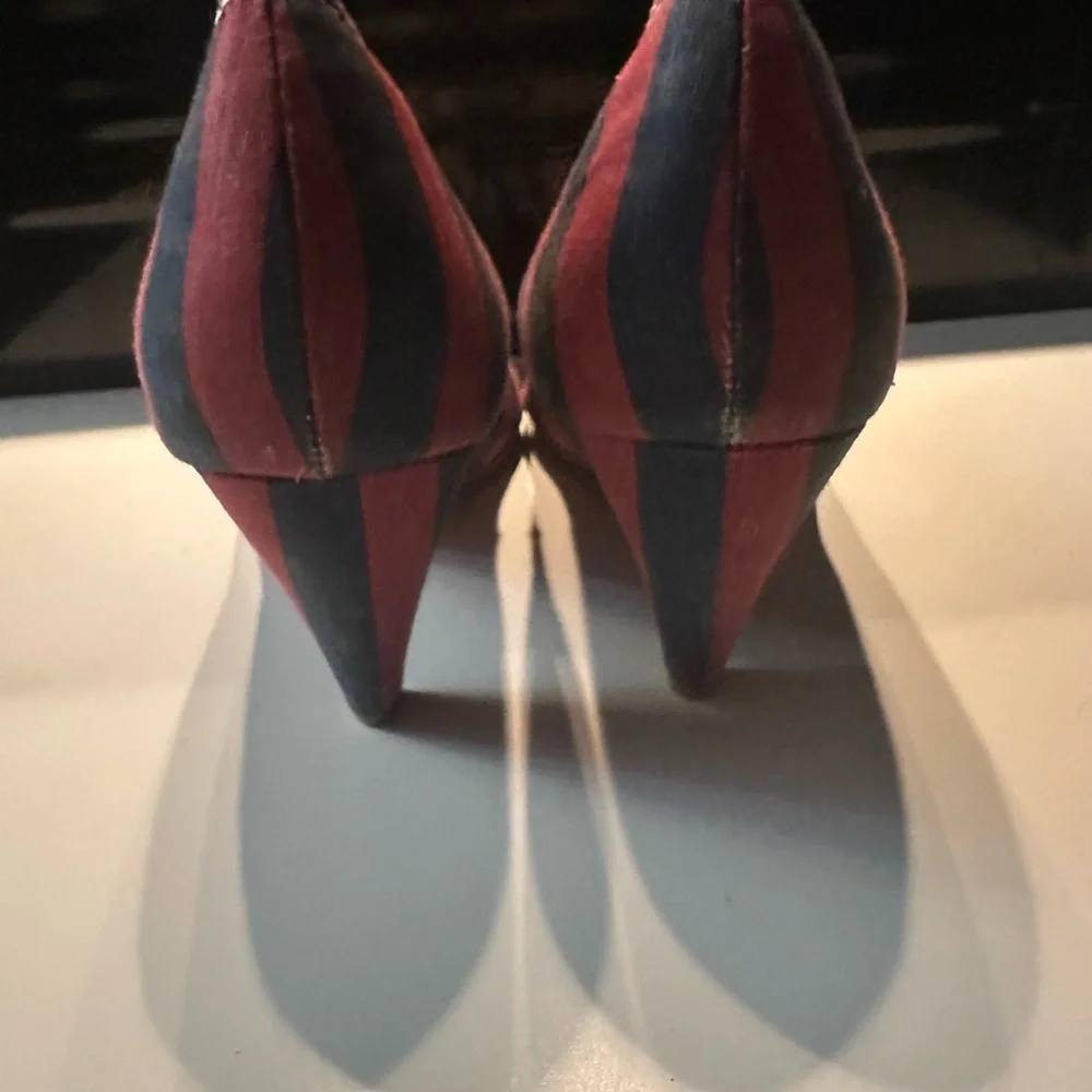 Naughty Monkey Red and Blue Striped Heels - Picture 5 of 5